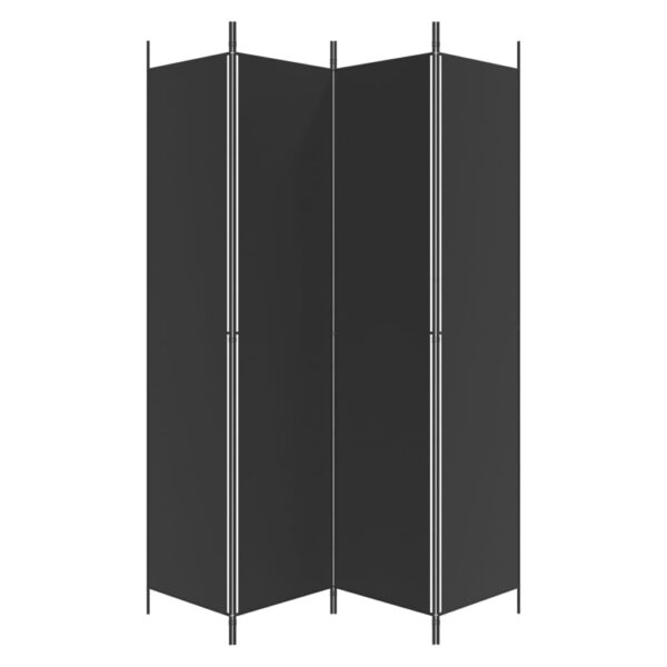Parawan 4-panelowy, czarny, 200x220 cm, tkanina - obrazek 4