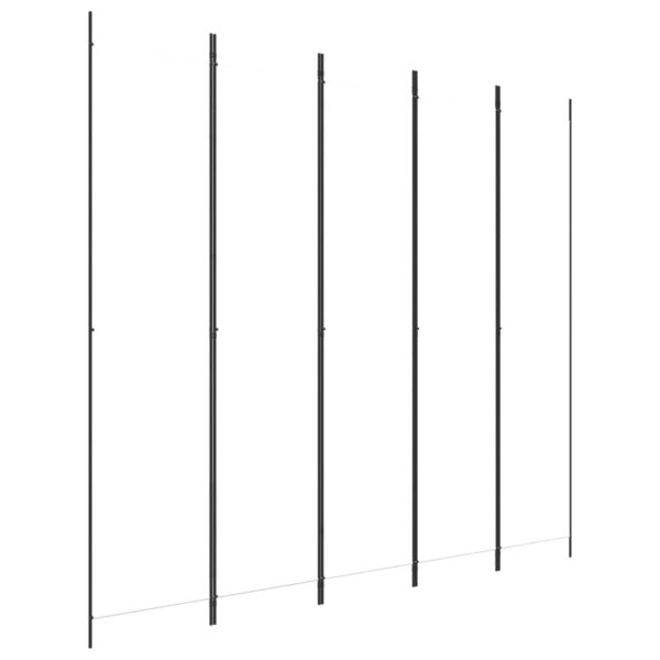 Parawan 5-panelowy, biały, 250x220 cm, tkanina - obrazek 2