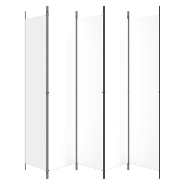Parawan 5-panelowy, biały, 250x220 cm, tkanina - obrazek 4