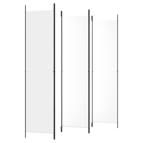 Parawan 5-panelowy, biały, 250x220 cm, tkanina - obrazek 5