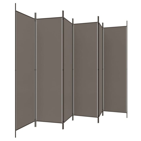 Parawan 6-panelowy, antracytowy, 300x220 cm, tkanina - obrazek 4