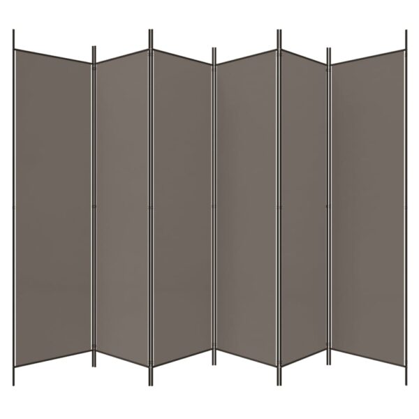 Parawan 6-panelowy, antracytowy, 300x220 cm, tkanina - obrazek 5