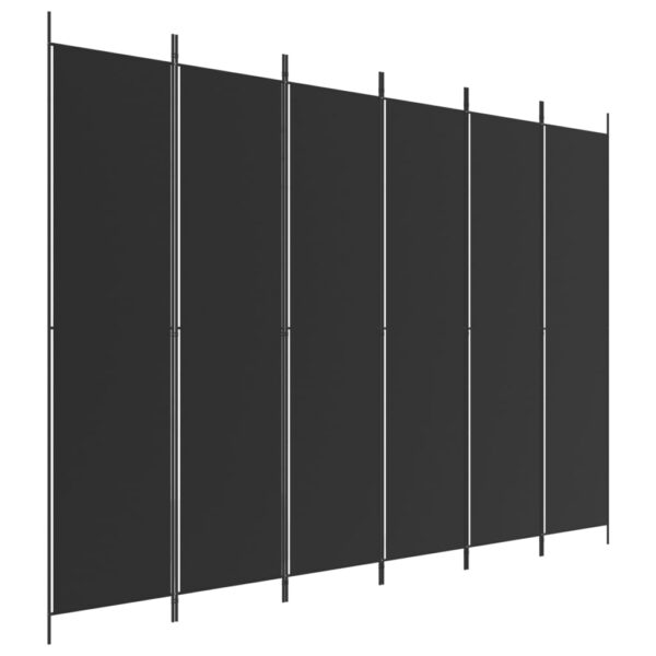 Parawan 6-panelowy, czarny, 300x220 cm, tkanina - obrazek 2