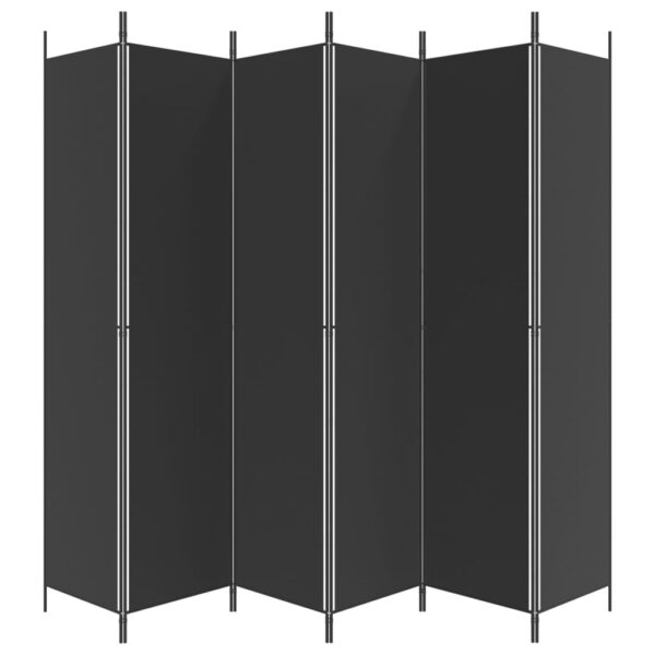 Parawan 6-panelowy, czarny, 300x220 cm, tkanina - obrazek 4