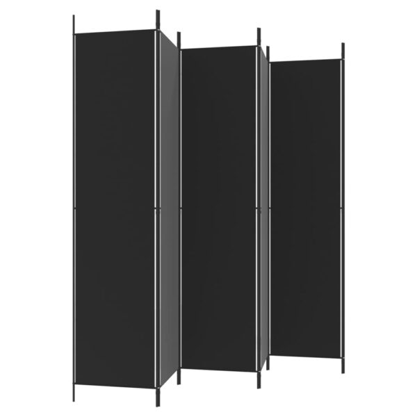 Parawan 6-panelowy, czarny, 300x220 cm, tkanina - obrazek 5