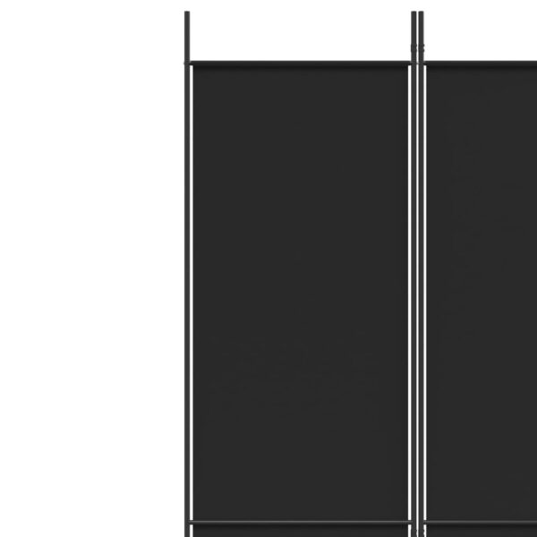 Parawan 6-panelowy, czarny, 300x220 cm, tkanina - obrazek 7