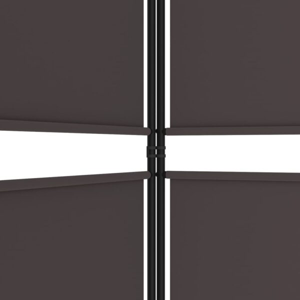 Parawan 5-panelowy, brązowy, 250x200 cm, tkanina - obrazek 7