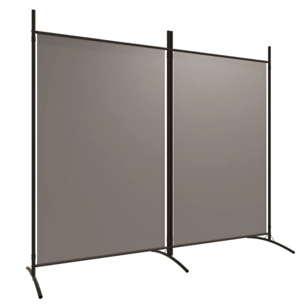 Parawan 2-panelowy, antracytowy, 175x180 cm, tkanina - obrazek 2