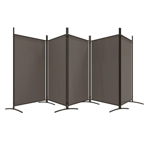 Parawan 5-panelowy, antracytowy, 433x180 cm, tkanina - obrazek 5