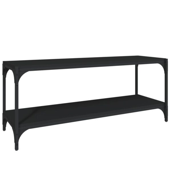 Szafka pod TV czarna 100x33x41 cm materiał drewnopochodny/stal - obrazek 2