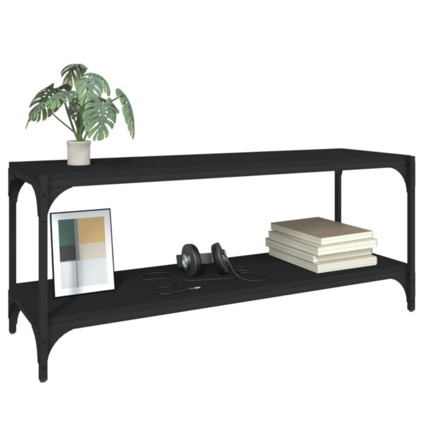 Szafka pod TV czarna 100x33x41 cm materiał drewnopochodny/stal - obrazek 4