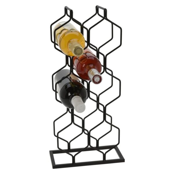 Home&Styling Stojak na 8 butelek wina, metalowy, czarny - obrazek 3