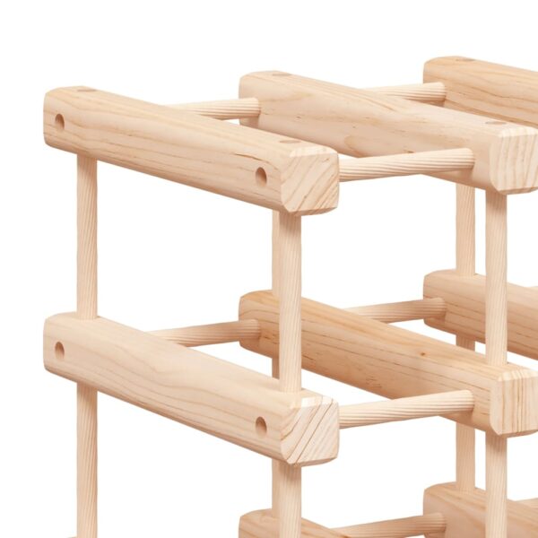 Stojak na 12 butelek wina, 36x23x36 cm, lite drewno sosnowe - obrazek 6