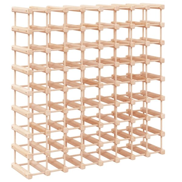 Stojak na 72 butelki wina, 90,5x23x90,5 cm, lite drewno sosnowe - obrazek 5