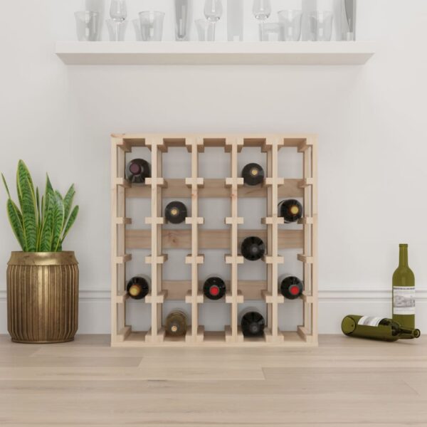 Stojak na wino, 58,5x33x60,5 cm, lite drewno sosnowe - obrazek 3
