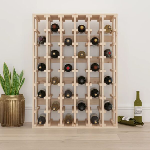 Stojak na wino, 70x33x94 cm, lite drewno sosnowe - obrazek 3