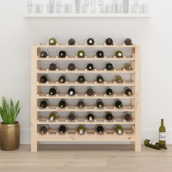 Stojak na wino, 109,5x30x107,5 cm, lite drewno sosnowe - obrazek 3