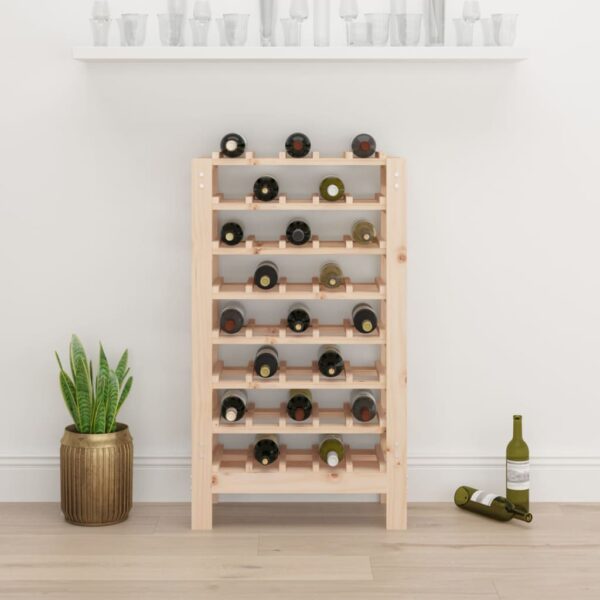 Stojak na wino, 61,5x30x107,5 cm, lite drewno sosnowe - obrazek 3
