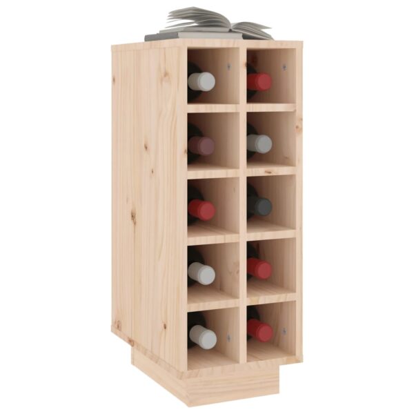 Szafka na wino, czarny, 23x34x61 cm, lite drewno sosnowe - obrazek 4