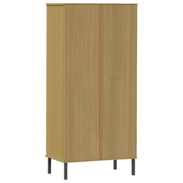 Regał OSLO z 2 szufladami, brązowy, 60x35x128,5 cm, lite drewno - obrazek 7