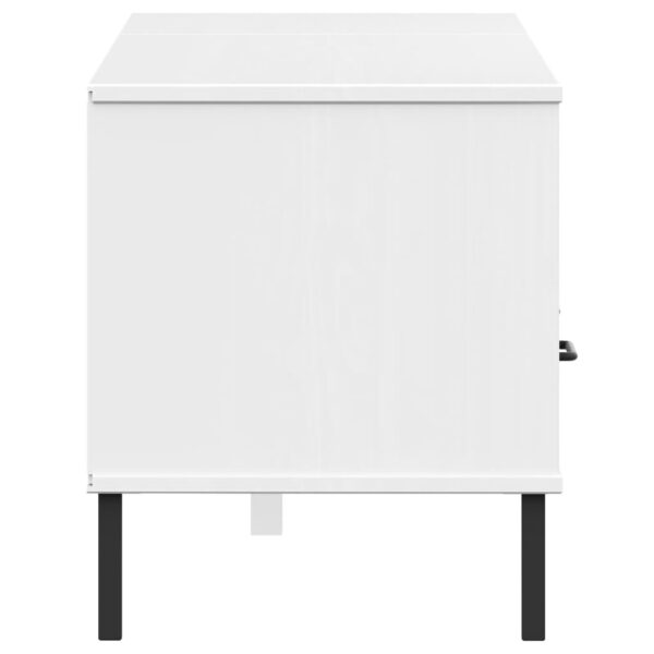 Szafka pod TV OSLO, metalowe nóżki, biała, sosnowa - obrazek 6