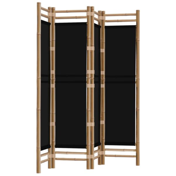 Składany parawan 4-panelowy, 160 cm, bambus i płótno - obrazek 2
