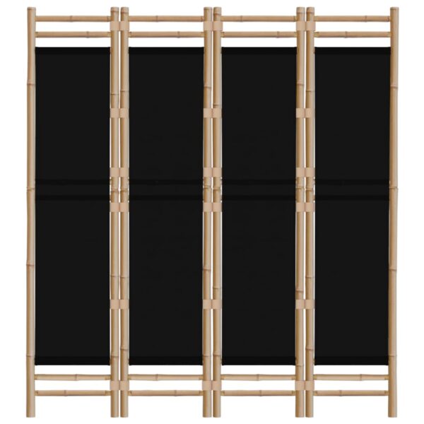 Składany parawan 4-panelowy, 160 cm, bambus i płótno - obrazek 4