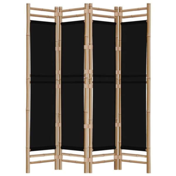 Składany parawan 4-panelowy, 160 cm, bambus i płótno - obrazek 5