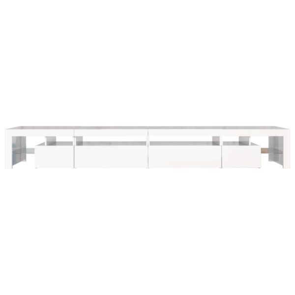 Szafka pod TV ze światłem LED, błyszcząca, biała, 290x36,5x40cm - obrazek 9