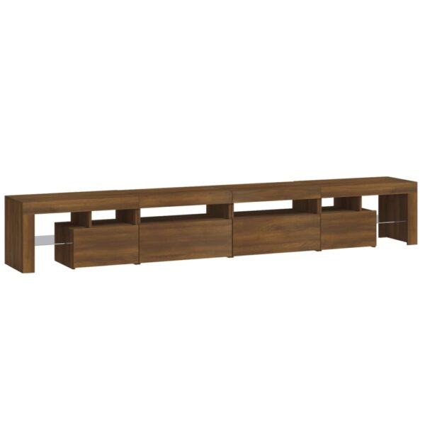 Szafka pod TV z oświetleniem LED, brązowy dąb, 260x36,5x40 cm - obrazek 7