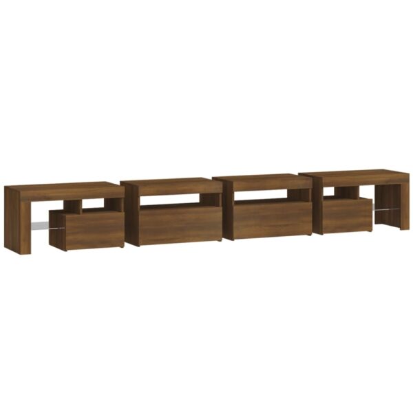 Szafka pod TV z oświetleniem LED, brązowy dąb, 260x36,5x40 cm - obrazek 8