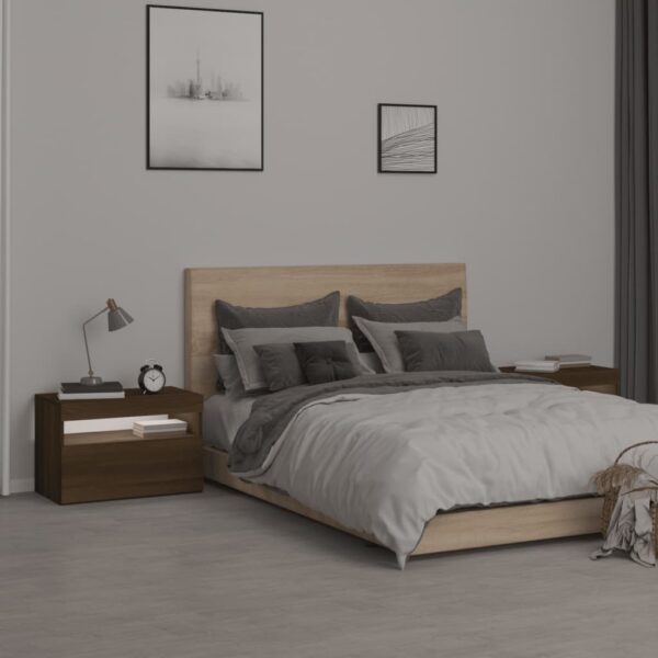 Szafki nocne z LED, 2 szt., przydymiony dąb, 60x35x40 cm - obrazek 4