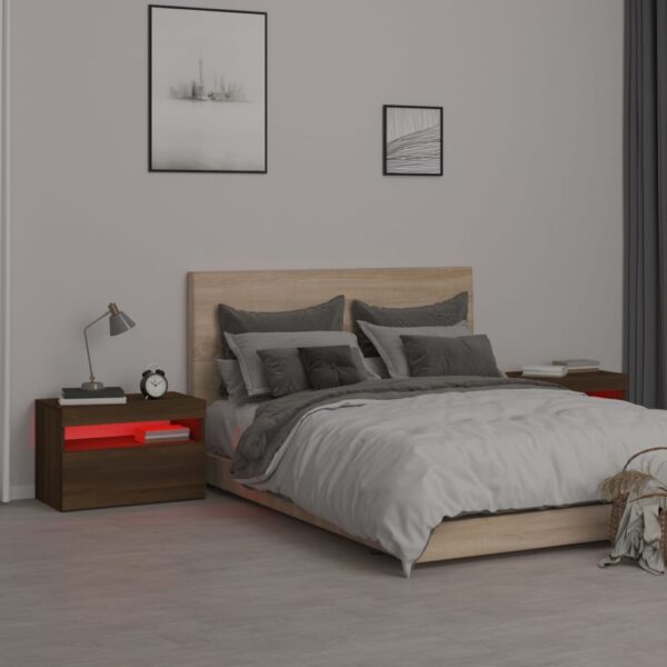Szafki nocne z LED, 2 szt., przydymiony dąb, 60x35x40 cm - obrazek 6