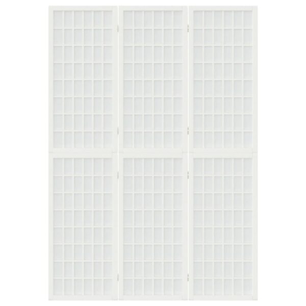 Składany parawan 3-panelowy, styl japoński, 120x170 cm, biały - obrazek 3