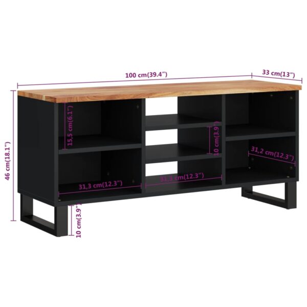 Szafka RTV, 100x33x46 cm, akacja i materiał drewnopochodny - obrazek 8