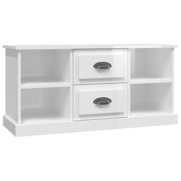 Szafka pod TV, biała z połyskiem, 99,5x35,5x48 cm - obrazek 2