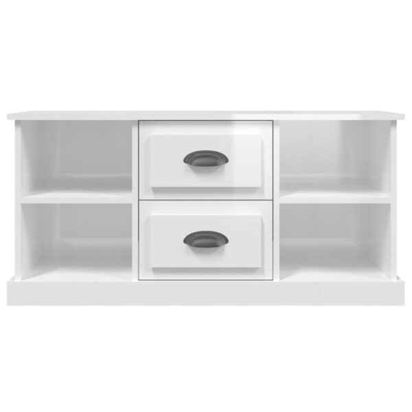 Szafka pod TV, biała z połyskiem, 99,5x35,5x48 cm - obrazek 6