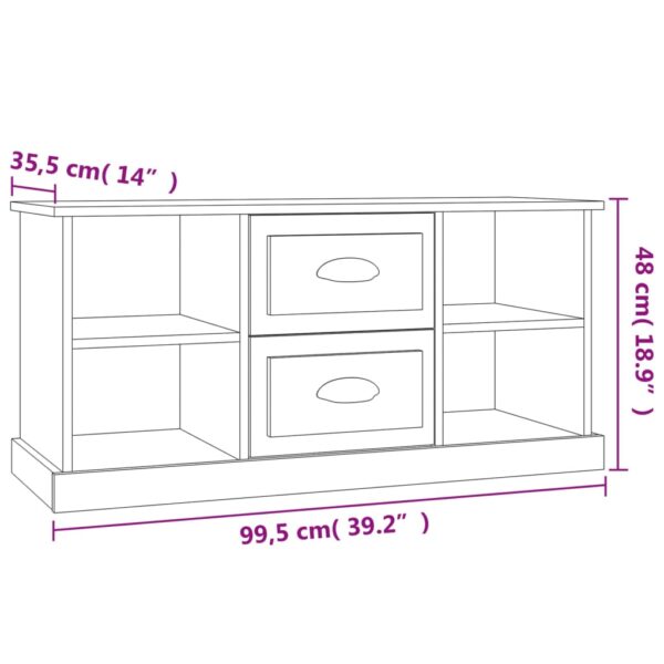 Szafka pod TV, biała z połyskiem, 99,5x35,5x48 cm - obrazek 9