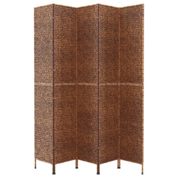 Parawan pokojowy 5-panelowy, brązowy, 205x180 cm, hiacynt wodny - obrazek 4