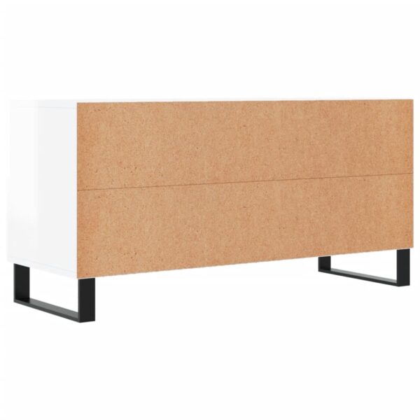 Szafka pod TV, biała, wysoki połysk, 102x36x50 cm - obrazek 8
