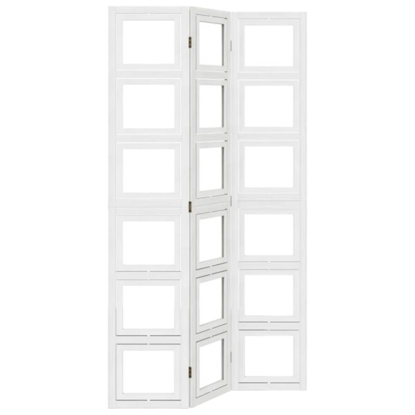 Parawan pokojowy, 3-panelowy, biały, lite drewno paulowni - obrazek 2
