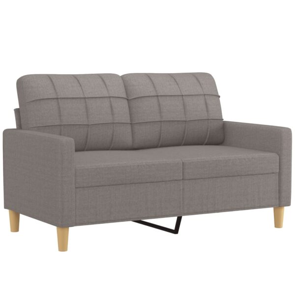 Sofa 2-osobowa, kolor taupe, 120 cm, tapicerowana tkaniną - obrazek 2