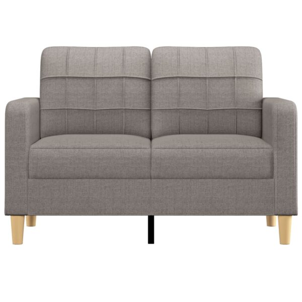 Sofa 2-osobowa, kolor taupe, 120 cm, tapicerowana tkaniną - obrazek 3