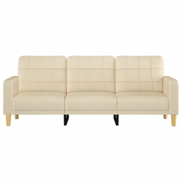 3-osobowa sofa, kremowa, 180 cm, tapicerowana tkaniną - obrazek 3