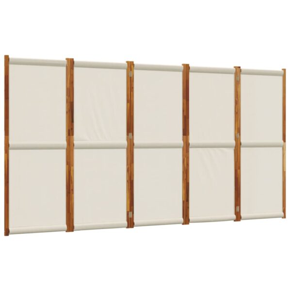 Parawan 5-panelowy, jasnoszary, 350x180 cm - obrazek 2