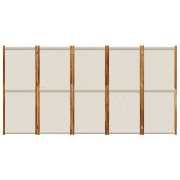 Parawan 5-panelowy, jasnoszary, 350x180 cm - obrazek 4