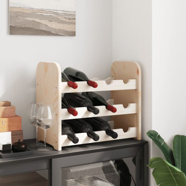 Stojak na wino, 43x25x37 cm, lite drewno sosnowe - obrazek 3