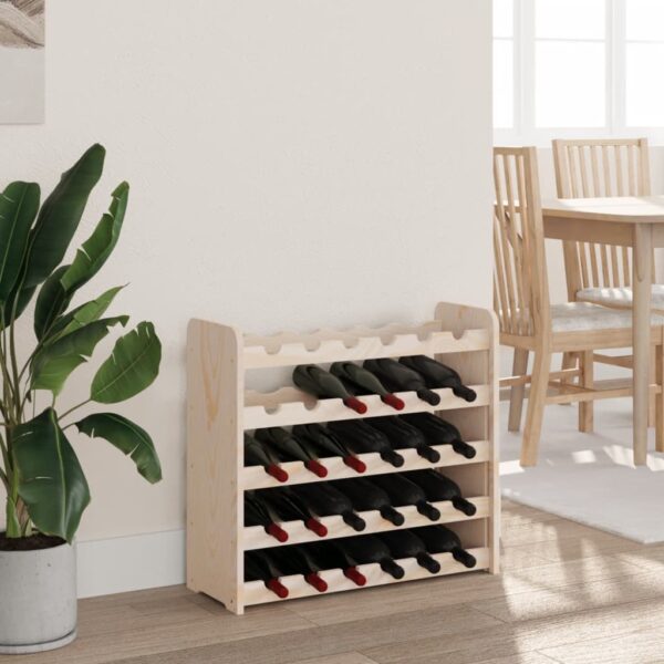 Stojak na wino, 67,5x25x60 cm, lite drewno sosnowe - obrazek 3