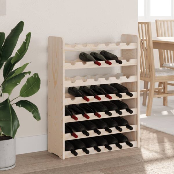 Stojak na wino, 67,5x25x87 cm, lite drewno sosnowe - obrazek 3