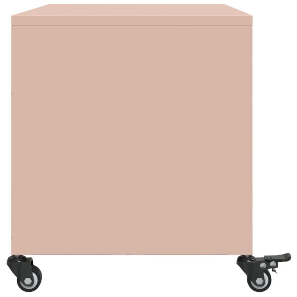Szafka RTV, różowa, 68x39x43,5 cm, stal - obrazek 7